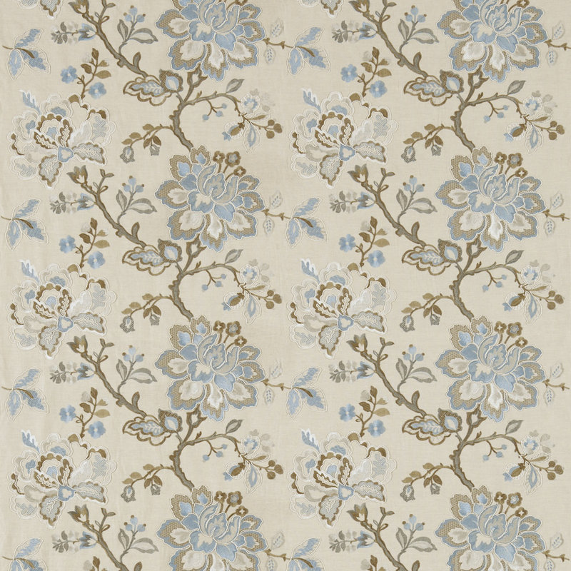 Angelique Fabric, Wedgwood/Sable