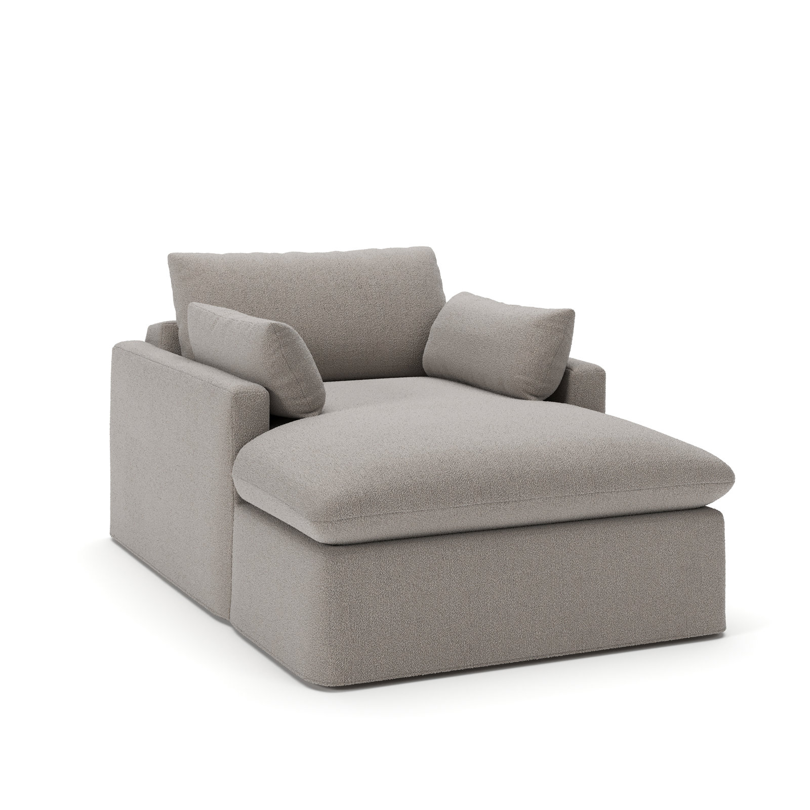 Luna Chaise Lounge, Apollo Pebble Boucle