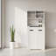 Buffet blanc avec huche, buffet de style campagnard moderne avec 2 tiroirs et portes de grange pour la cuisine, la salle à manger ou le salon | Idée de cadeau
