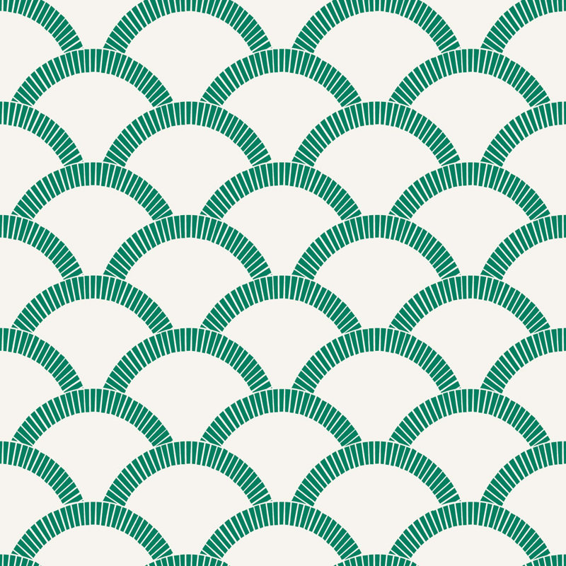 Papier peint adhésif mosaïque pétoncles, Vert émeraude, 1,75 kg