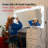 Boahaus Verona Large Vanity Desk with Framed Bulb Mirror – Custom Space Makeup Vanity Designed as a Structured Dressing Station with Integrated Power