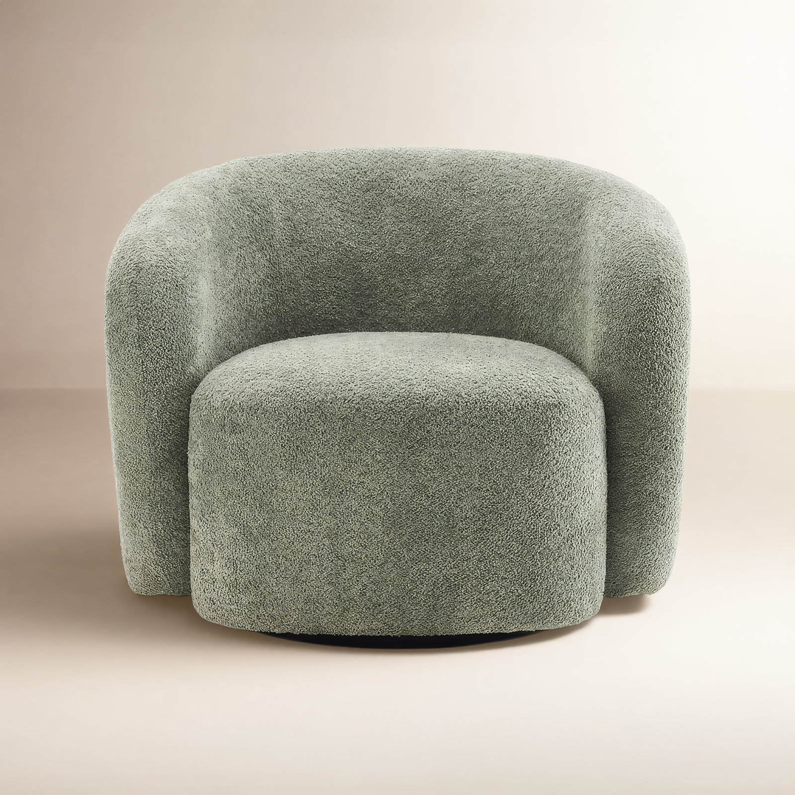 Latitude Run® Munehito Swivel Barrel Chair, Smoke Green