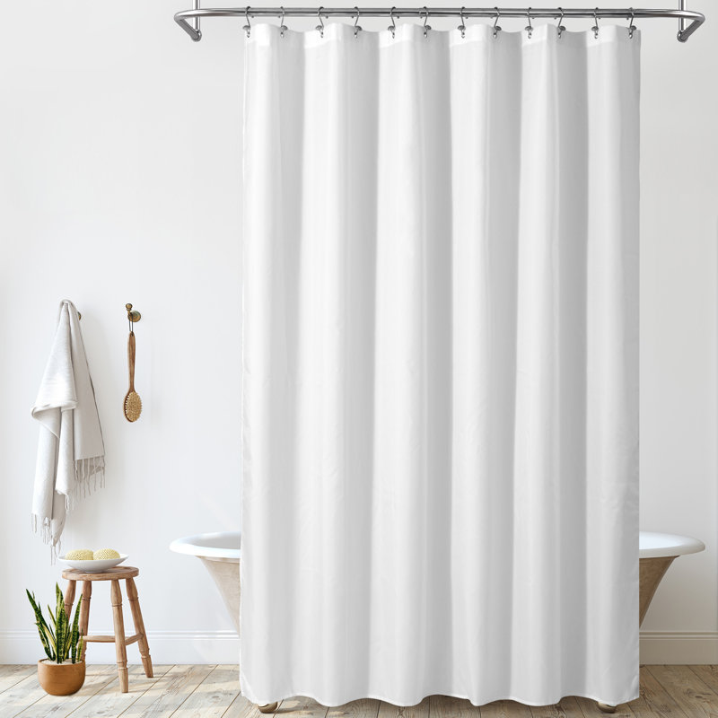 Rideau de douche en tissu hydrofuge, Blanc, H 108 po x l 72 po