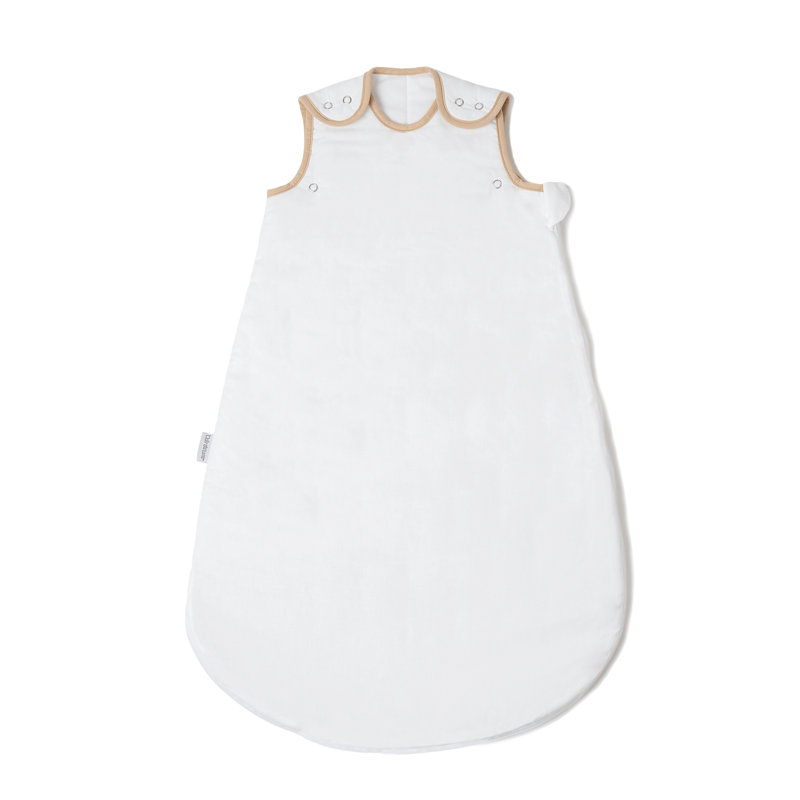 Organic Sleeping Bag (0-6 Months) Reverse: 100% Cotton Baby Sleeping Bag, White