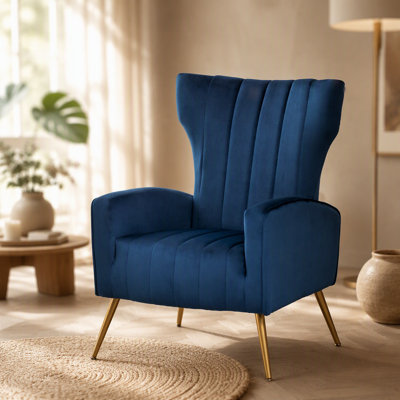 Chaise d'appoint avec pieds en métal, fauteuil rembourré, fauteuil simple pour petits espaces