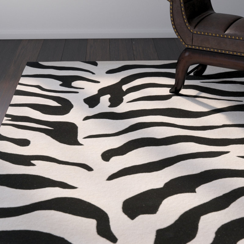 Christoper Hand Tufted Wool Pile Animal Print Rug, Rectangle 5' x 8'