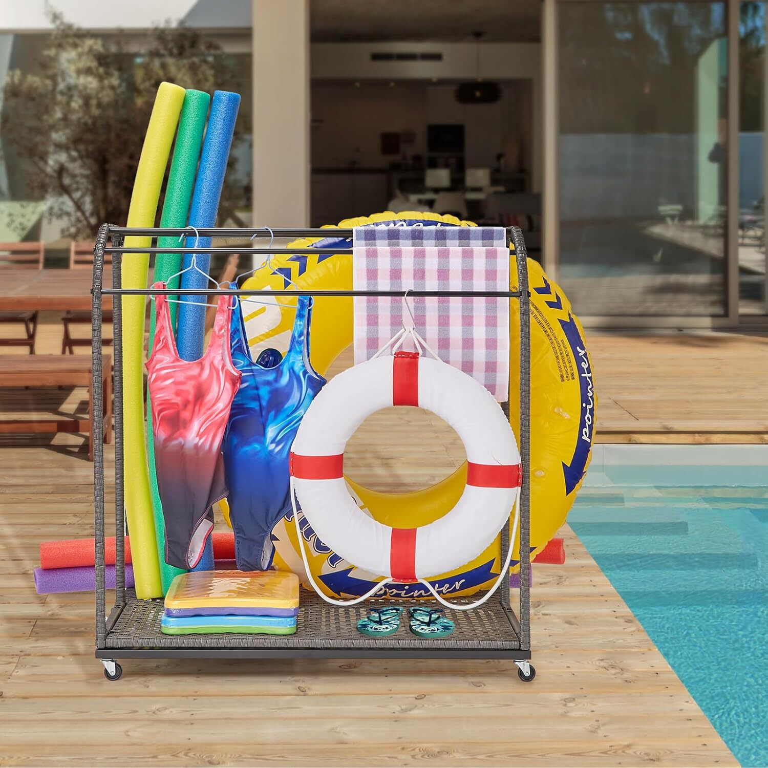Quick Dry Towel Hanger Heavy Duty Poolside Towel Rack - No-Drill ...