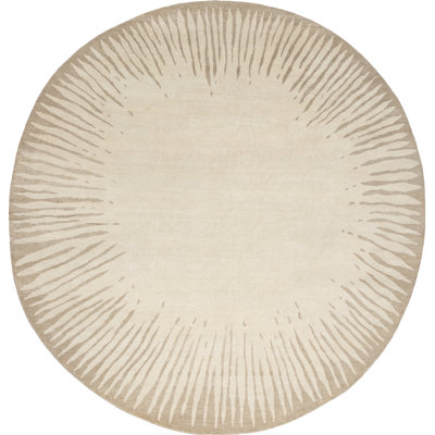 Contemporary Starburst Area Rug in Beige