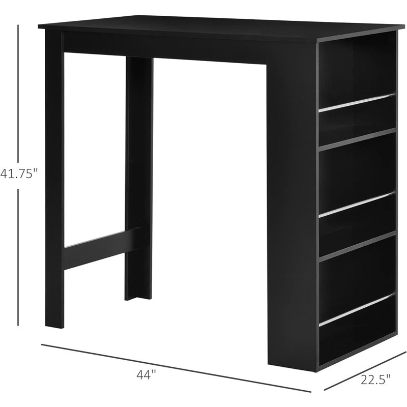Karmina Rectangular Outdoor Bar Table, Black