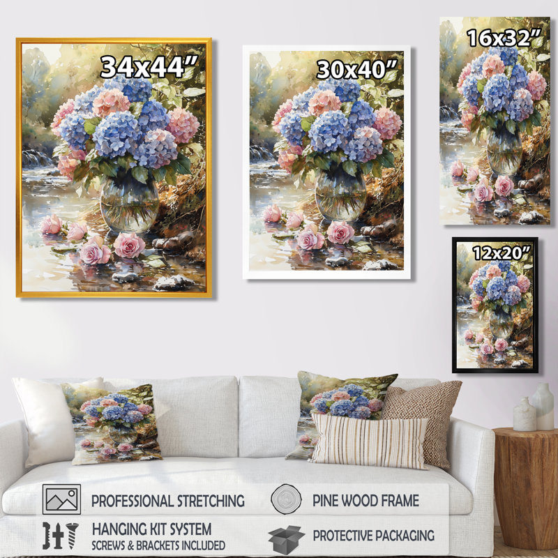 Chapman - Floral Canvas Art Print, Reproduction encadrée d'une seule photo, Noir, noir, noir, noir, H 20 po x l 12 po