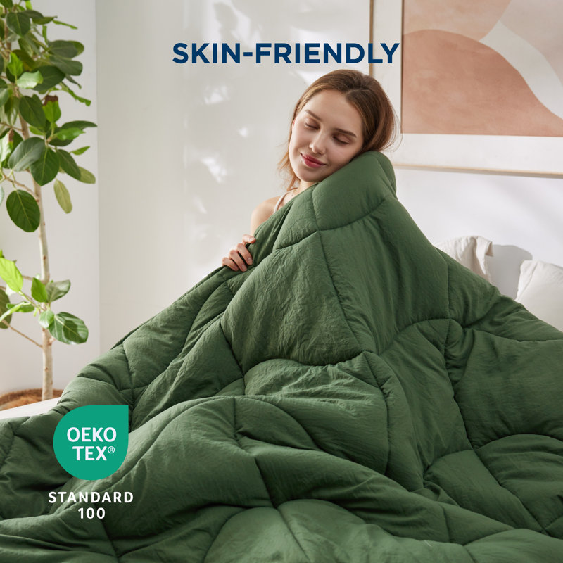 Insert de couette en duvet synthétique Bedge, Édredon grand, Vert olive