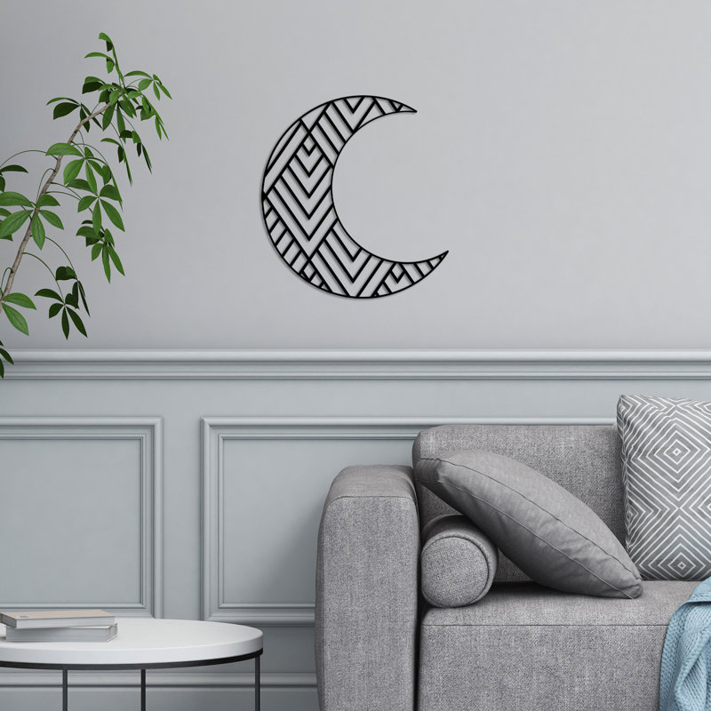 Stylish Black Decorative Metal Wall Accessory, 19.3 x 18.1 inches | 100% Metal Construction, Thickness: 0.06 inches | Easy Wall Hanging Design, Perfect for Home Decor, Modern Aesthetic, Lightweight at 0.6 lbs
