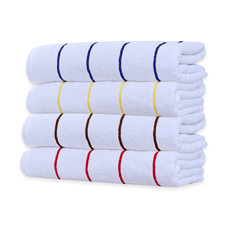 100% Cotton Lightweight, Quick Drying Cabana Beach Towels, Multi-Colored, Beach Towel  - 4 Pack