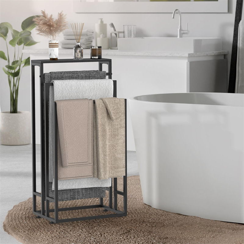Freestanding Towel Stand, Black