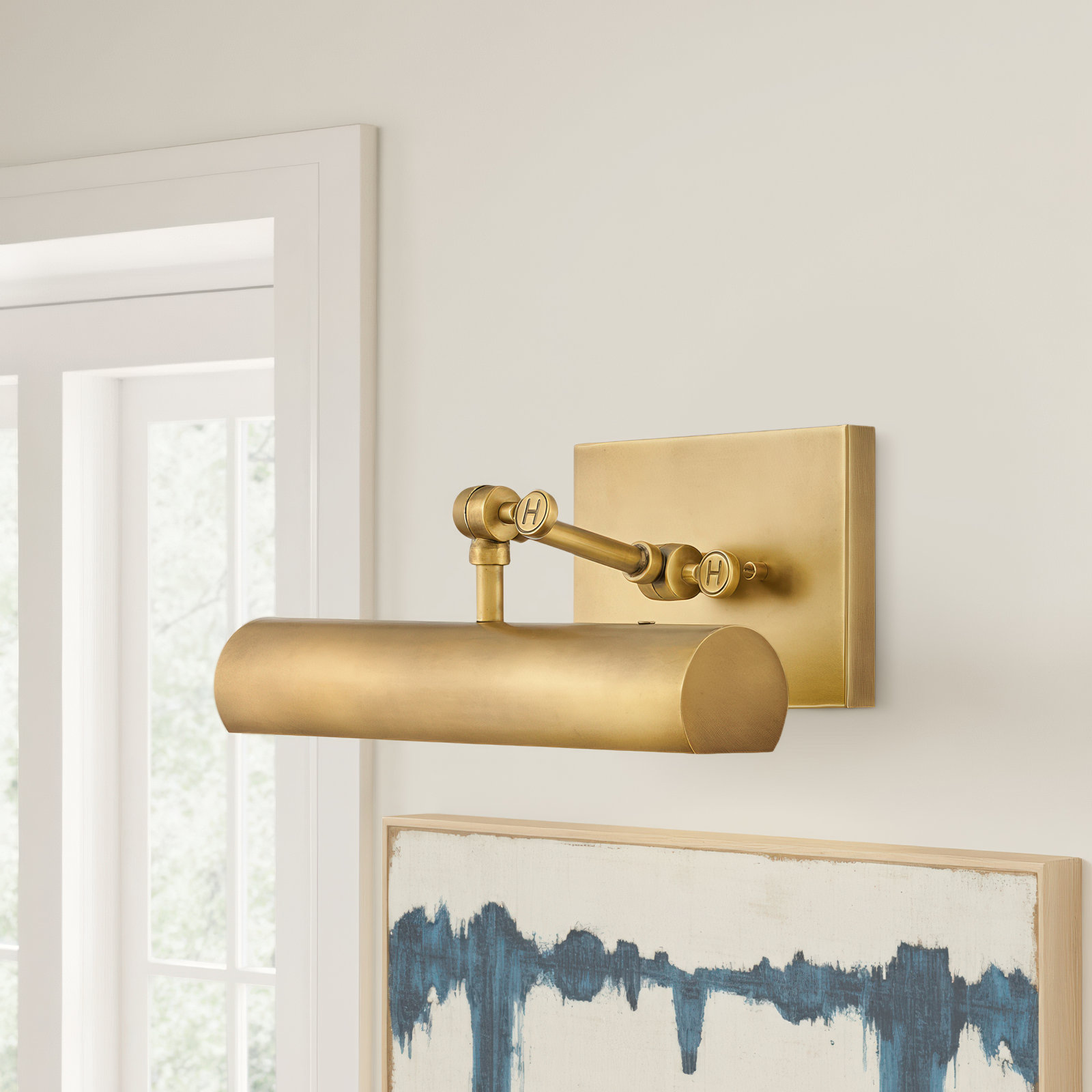 Stokes Single Light Armed Sconce, Heritage Brass