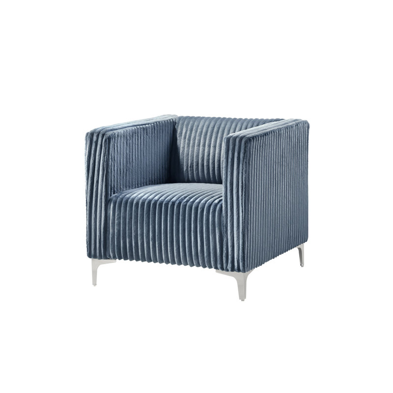 Fauteuil Chryssa, Velours bleu