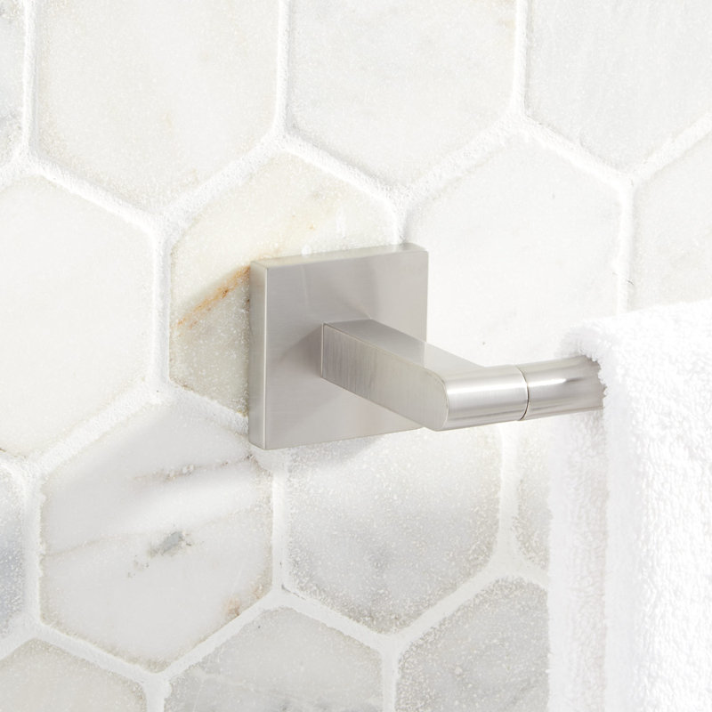 24" Hibiscus Towel Bar, Brushed Nickel