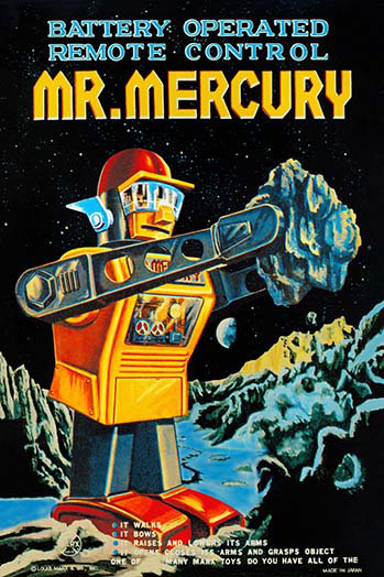 Télécommande à piles mr. mercury-impression de publicités, H 66 po x l 44 po