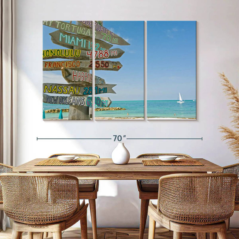 Sebbie Key West Mileage Signs, 28" H x 45" W
