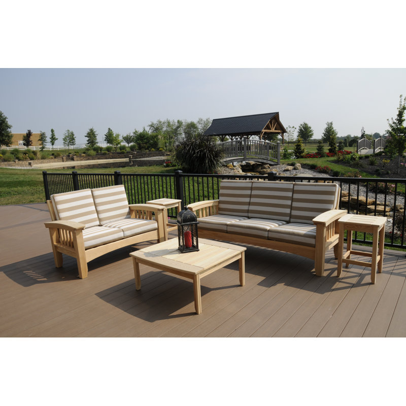 Ensemble de conversation avec canapé Sunbrella 5 pièces Omar, Passerelle Mist Sunbrella®, Blanc