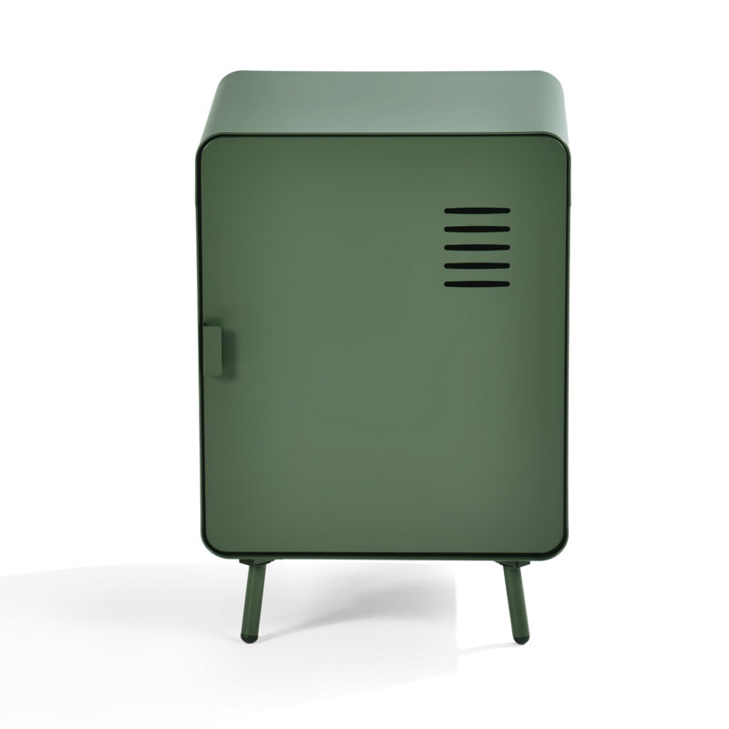 Table de chevet 22,44 "H moderne en métal avec tablette de rangement, industrielle, pour appartement, chambre ou dortoir