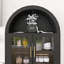FARMHOUSE STORAGE PANTRY CABINET WITH GLASS DOOR & ADJUSTABLE SHELVES-1653311286