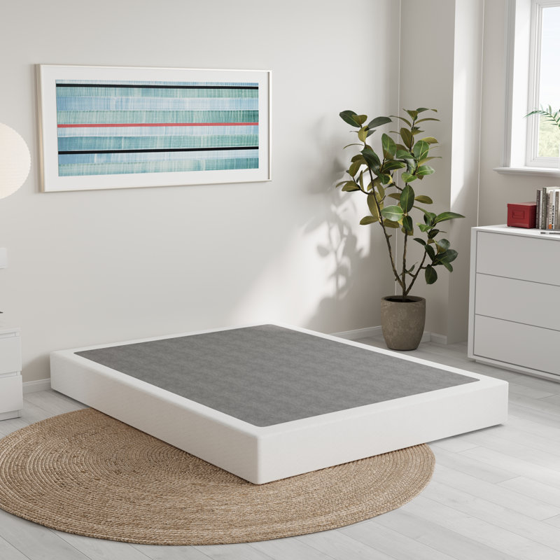 Likins 4 Inch Metal Box Spring with Frabric Cover, Easy Assembly, California King