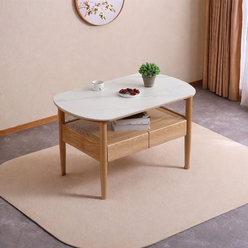 Table basse moderne simple ovale, H 23,6 po x L 39,4 po x P 23,6 po