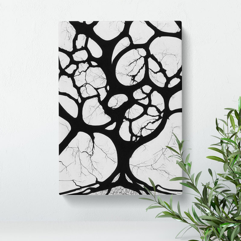 A Monochrome Tree No.1 - Wall Art, 50cm H x 35cm W x 3cm D, Wrapped Canvas