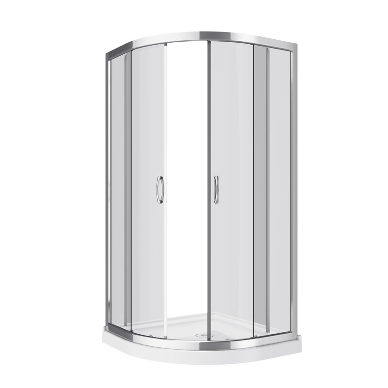 Cabine de douche coulissante ronde avec base incluse 38,5 "x 74" Clarkfield