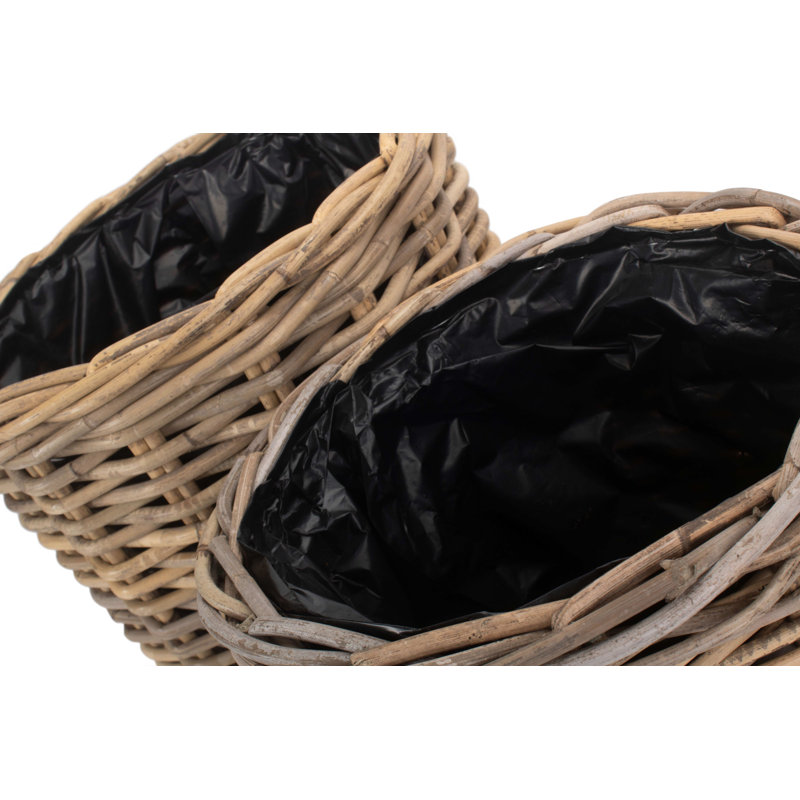 Rattan 2 Piece Planter Basket Set