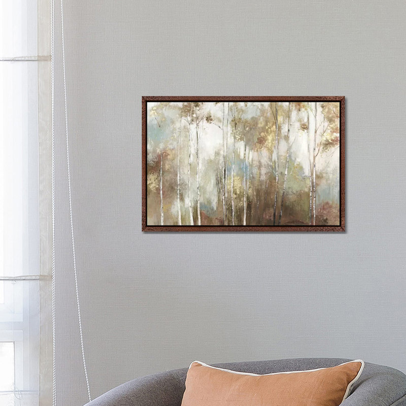 Fine Birch III by Allison Pearce - Print on Canvas, 66.04 cm H x 45.72 cm W, Brown Framed