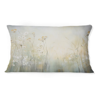 Coussin Green Beige Serene Meadows I - Abstract Botanicals