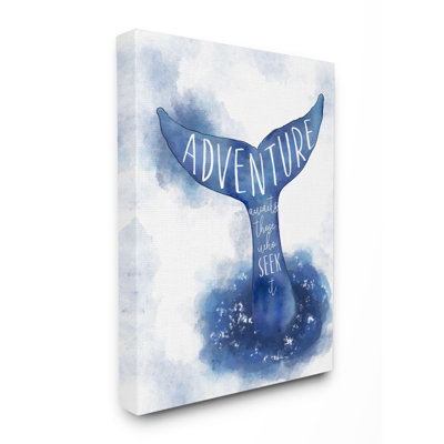 " Adventure Awaits Phrase Whale Tale Ocean Animal Inspiration " by Ziwei Li