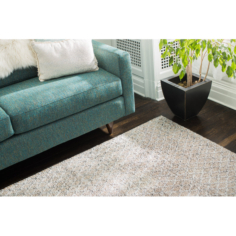 Covington Rectangle Geometric Handmade Hand-Loomed Indoor Area Rug in Gray/Ivory/Tan, Rectangle 5' x 8'