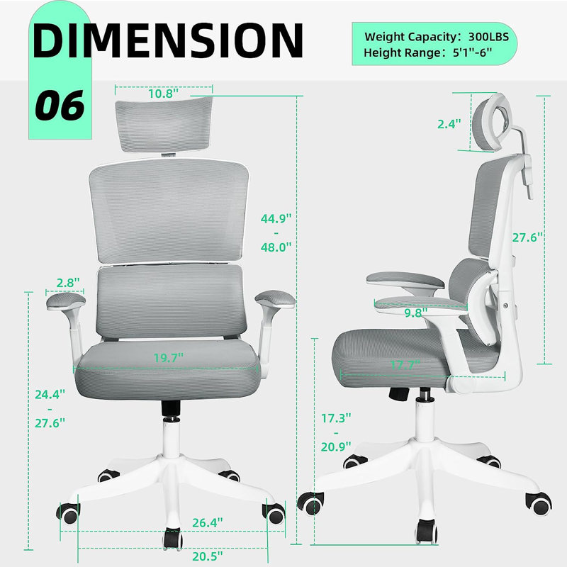 Chaise de bureau en filet, Blanc