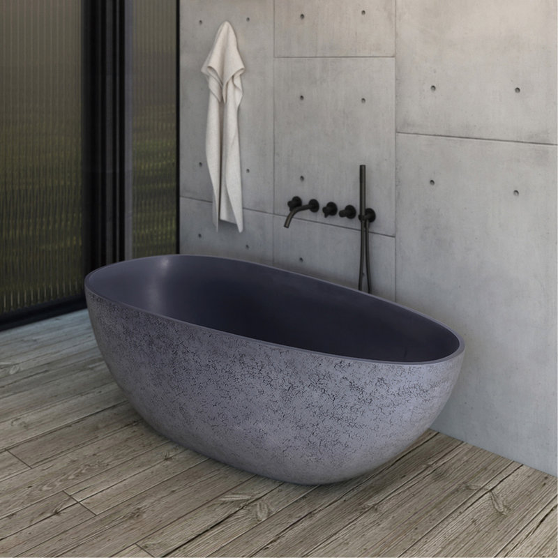 Baignoire de trempage autoportante de 65 pouces pour salle de bain