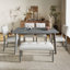 Table de salle à manger rétro avec pieds en bois d'hévéa, pour 6, idéale pour la cuisine et la salle à manger, design minimaliste-507699349