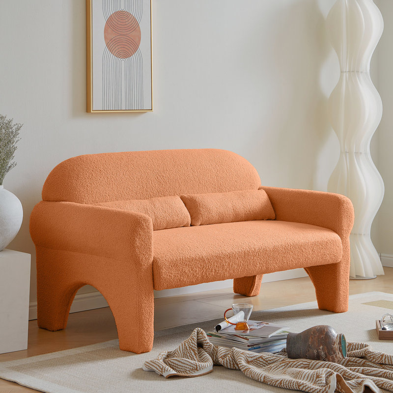 Décoration moderne orange pour la décoration de salon - 2 sièges, mousse, ornement fabriqué, Orange
