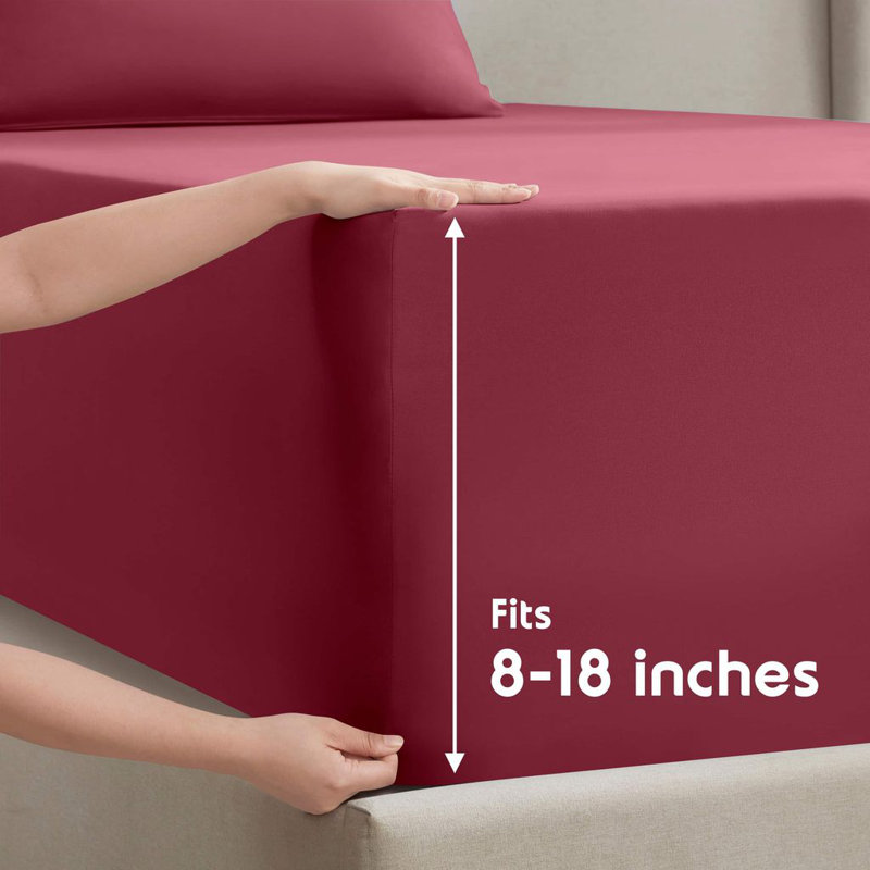 Ensemble de draps doux et respirant Hotel Collection, Lit simple, Bourgogne
