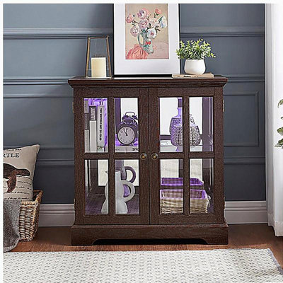 LED display cabinet, retro display cabinet with adjustable shelves, and a vintage design cabinet with grille doors for exquisite display.
