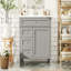 Meuble-lavabo 36 po avec lavabo supérieur, meuble-lavabo moderne avec 2 tiroirs et tiroir escamotable, meuble-lavabo simple-112605976