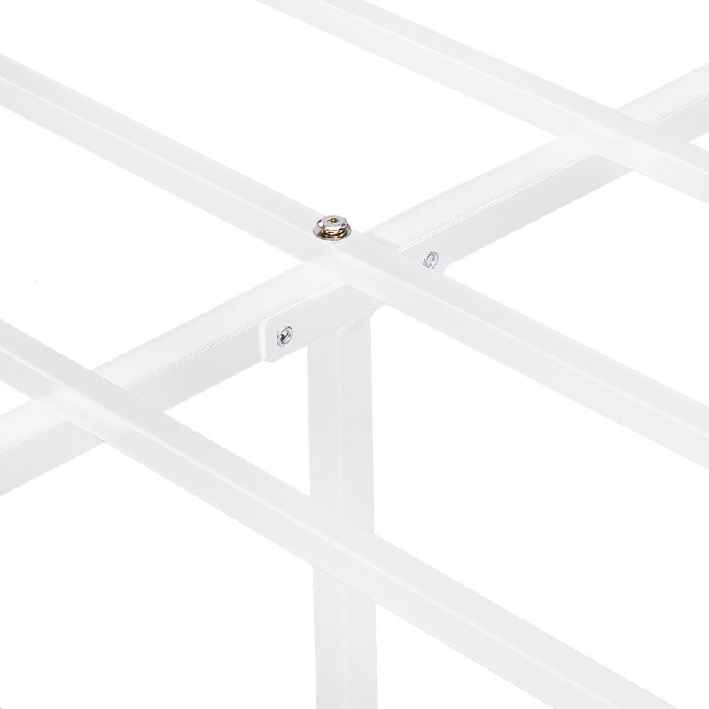 Stainless Steel Slat Headboard Design Bed, Queen, White