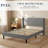 Platform Bed Frame With Upholstered Wingback Headboard, No Box Spring Needed-723876651-723876565