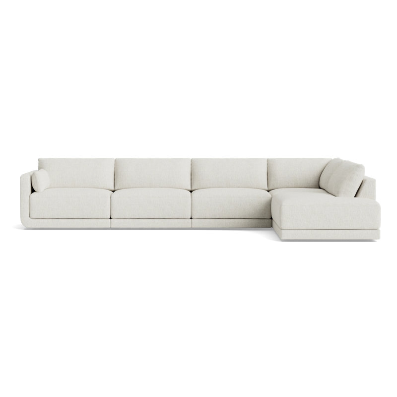 Eva Modular Corner Sectional, Performance Chenille - Snow, Right Hand Facing