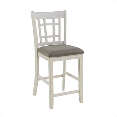 Ensemble de chaises de salle à manger décontractées à hauteur de comptoir en bois blanc antique antique