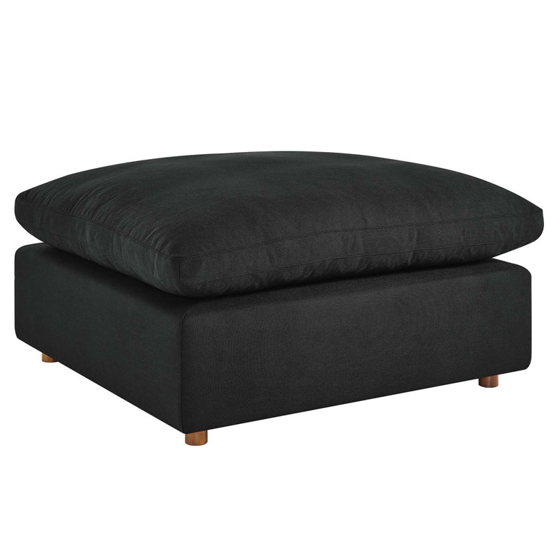 Modway Down-Filled Overstuffed Upholstered Sectional Sofa Ottoman, Black 100% Polyester