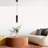 Elegant Black Chandelier, Metal Body, 3.1 x 3.1 x 49.6 inches | Socket Type E14, Max 40W (Bulb Not Included) | Stylish Lighting Fixture for Living Room, Dining Room, & Entryway, Modern Home Decor