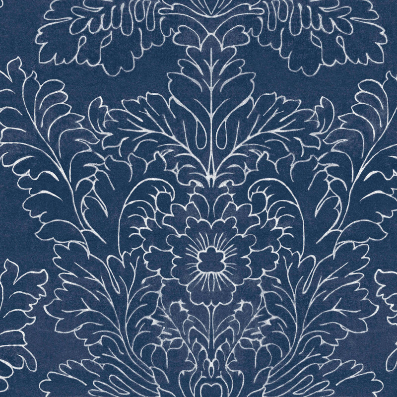  Rouleau de papier peint amovible L 33 pi x l 21 po Silchester Midnight Seaspray, Bleu bruine marine minuit