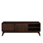 Console de salon 59 pouces, pieds en bois massif - Meuble audio-vidéo foncé pour meuble télé de 65 chambres, console